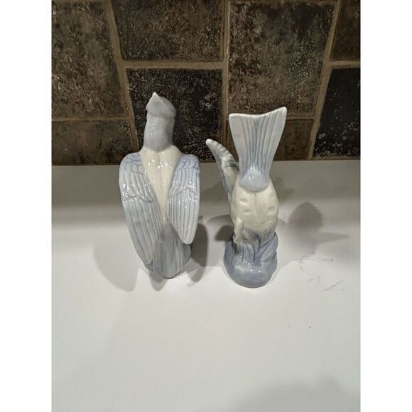 Vintage Artmark Blue Jay Porcelain Ceramic Bird Figurines Set of 2 - Picture 7 of 12